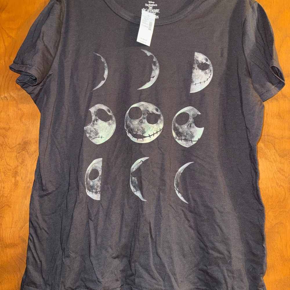 Maurice’s Disney Dark Gray Nightmare Before Christmas Shirt moon phases
